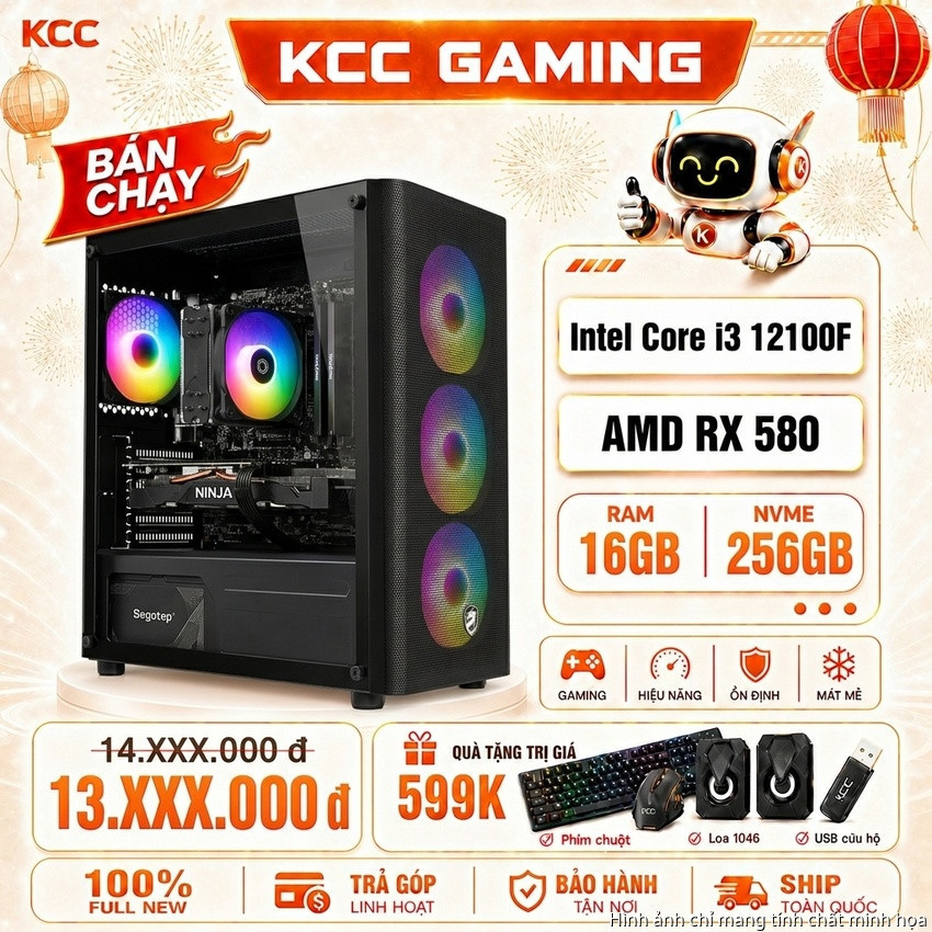PC KCC Intel i3-12100F / VGA RX 580