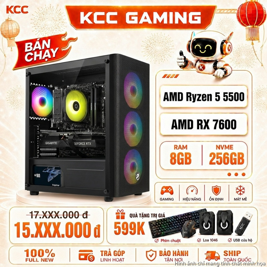 PC KCC AMD R5-5500 / VGA RX 7600