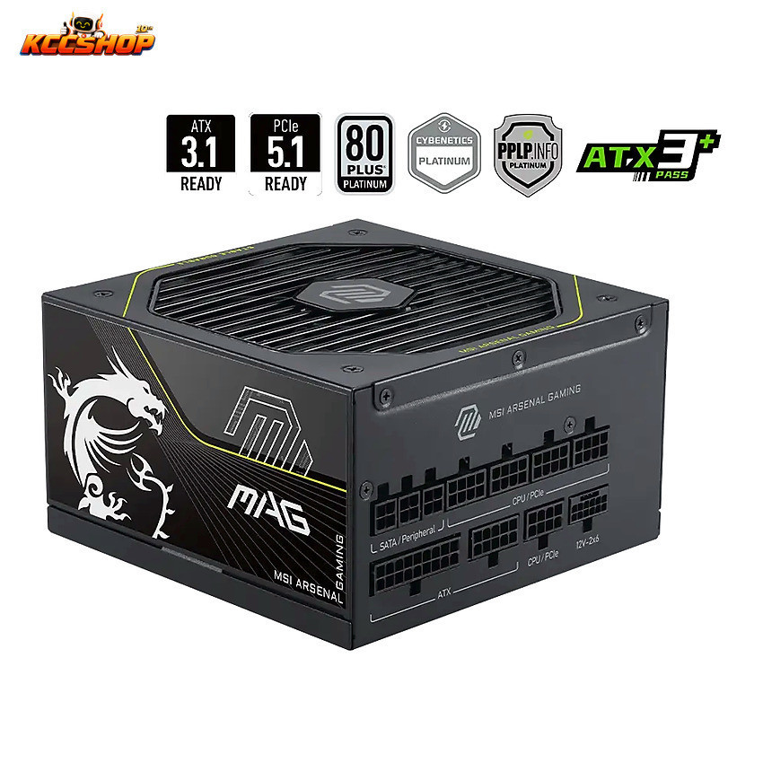 Nguồn máy tính MSI PRO A1200PLS PCIE5 (1200W / 80 Plus Titanium / Full-Modular / ATX / Đen)