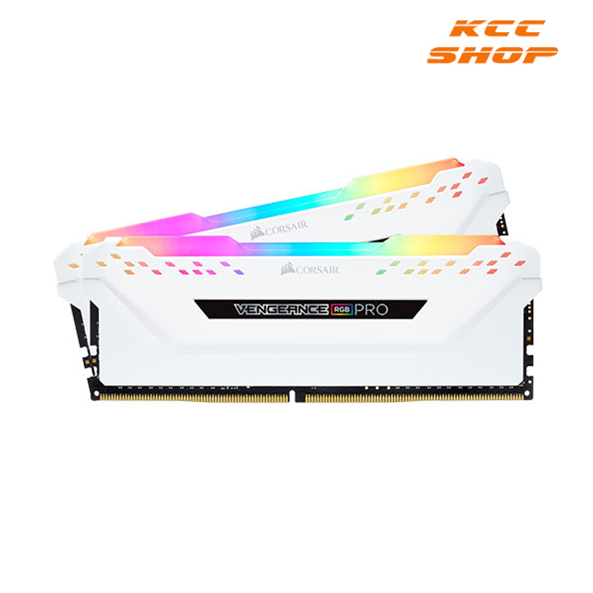 Ram Desktop Corsair Vengeance PRO RGB White (CMW16GX4M2E3200C16W) 16GB (2x8GB) DDR4 3200MHz