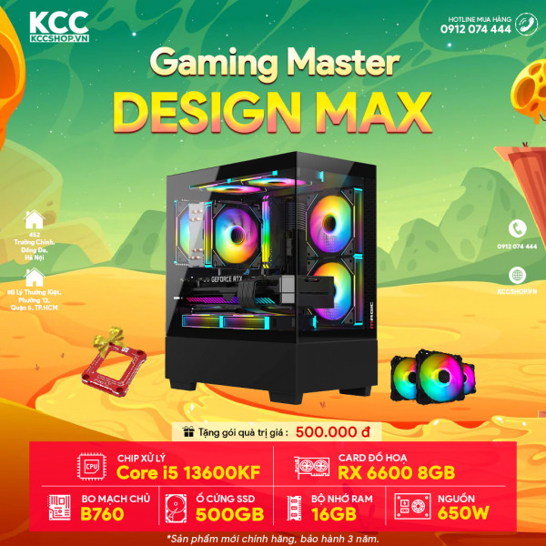 PC KCC Gaming C14 (I5 13600KF / B760 / 16GB RAM / 500GB SSD / RX 6600 8GB / 650W)