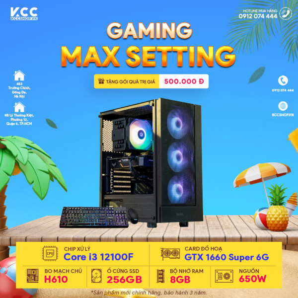 PC KCC Gaming C18 (I3 12100F/H610/8GB RAM/256GB SSD/GTX 1660 Super)