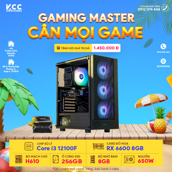 PC KCC Gaming C20 (I3-12100F/H610/8GB RAM/256GB SSD/RX 6600 8GB)