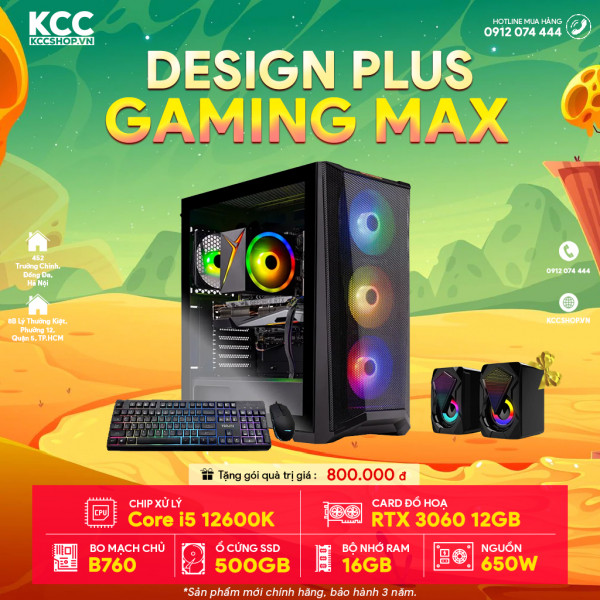 PC KCC Chúa tể gaming C45 (I5 13600KF / B760 / 16GB RAM / 500GB SSD / RTX 3060 12GB / 650W)