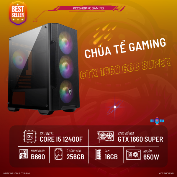 PC KCC Gaming C25 (I5 12400F/B660/16GB RAM/256GB SSD/GTX 1660 Super )