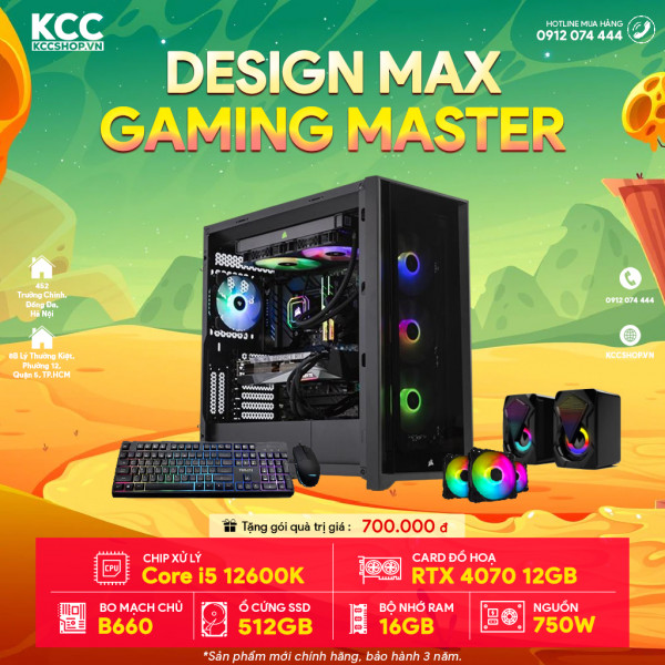PC KCC MAX C27 (I5 12600K / B760 / 16GB RAM / 500GB SSD / RX 4070 12GB / 750W) + TẢN NƯỚC