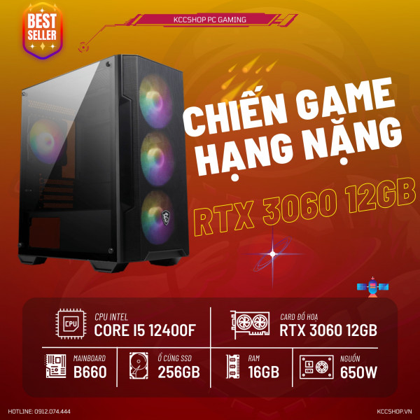 PC KCC Gaming C30 (I5 12400F/B660/16GB RAM/256GB SSD/RTX 3060 12GB )