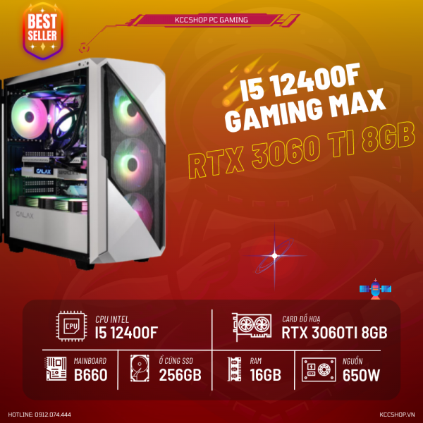PC KCC Gaming Max C37( I5 12400F/B660/16GB RAM/500GB SSD/RTX 3060 Ti 8GB )