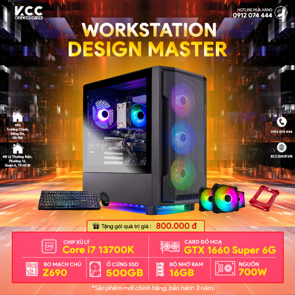 PC KCC WorkStation C40 (I7 12700F/Z690/16GB RAM/500GB SSD/GTX 1660 Super )