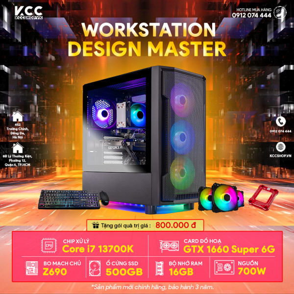 PC KCC WorkStation C40 (I7 13700K/Z690/16GB RAM/500GB SSD/GTX 1660 Super/ 650W )