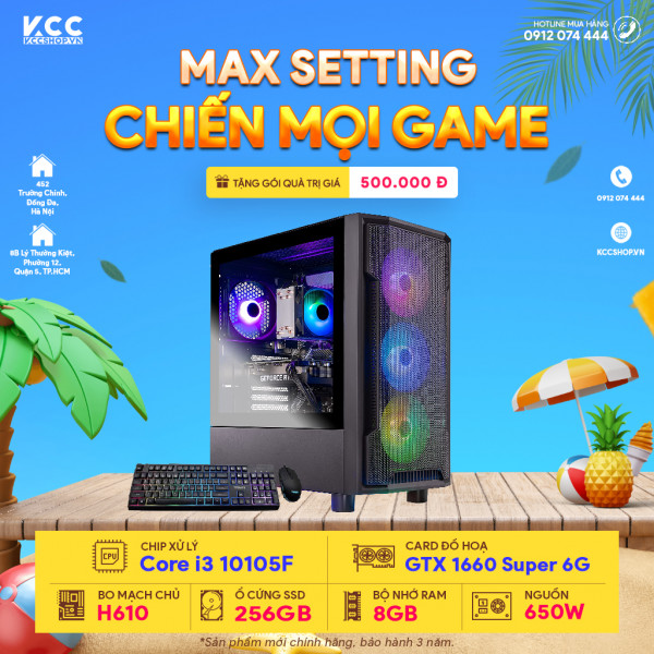 PC KCC Gaming C41 (I3 10105F/H510/8GB RAM/256GB SSD/GTX 1660 Super)