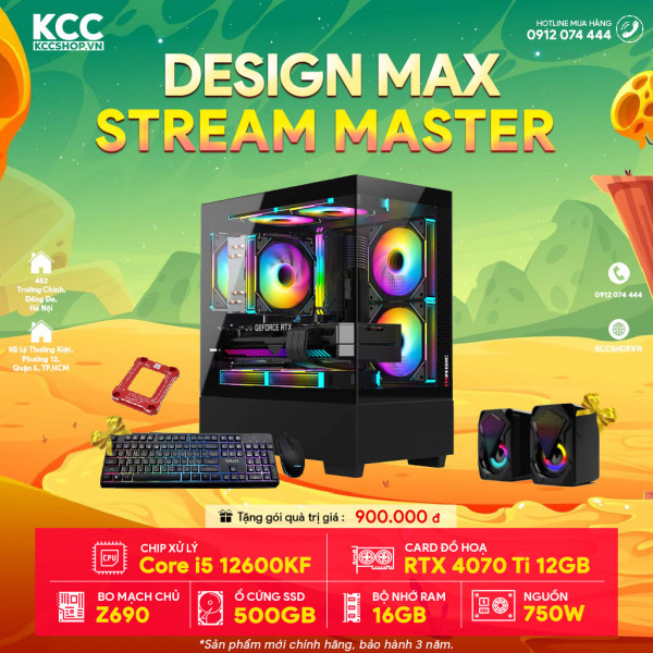 PC KCC Đồ Hoạ C47 (I5 12600KF / Z690 / 16GB RAM / 500GB SSD / RTX 4070Ti 12GB / 750W)