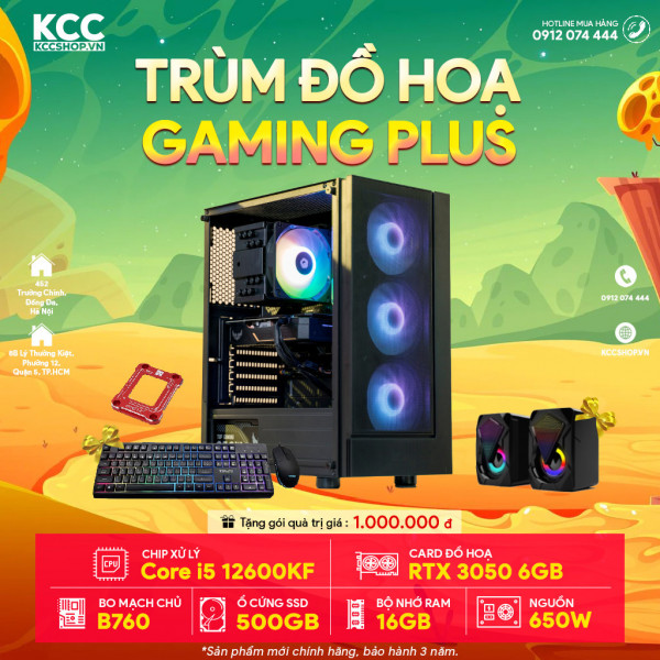 PC KCC Gaming C48 (I5 12600KF / B760M / 16GB RAM / 500GB SSD / RTX 3050 6GB / 650W)