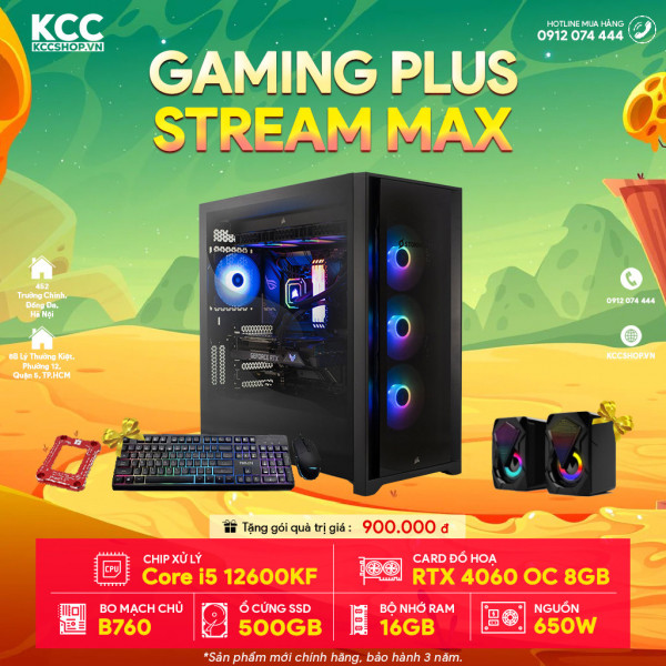 PC KCC Max Plus C49 (I5 12600KF / B760 / 16GB RAM / 500GB SSD / RTX 4060 8GB / 650W)