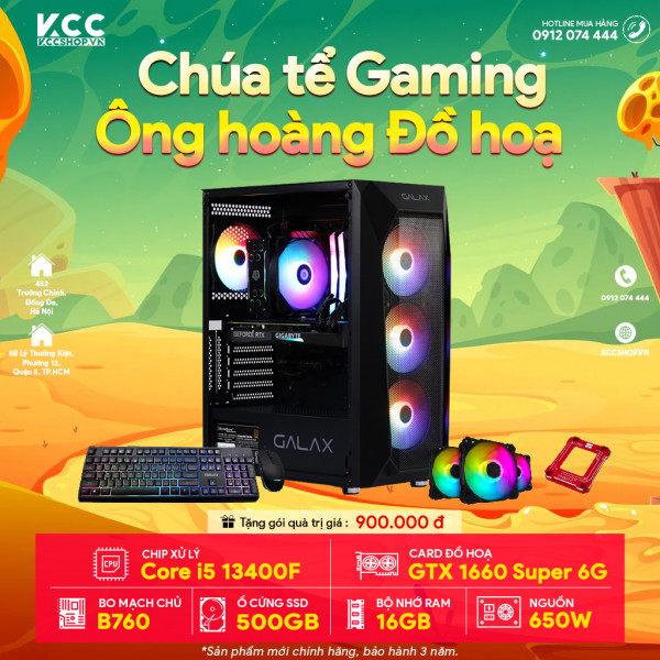 PC KCC Gaming C56 (I5 13400F/ B760/ 16GB RAM/ 500GB SSD/ GTX 1660 Super/ 650W)