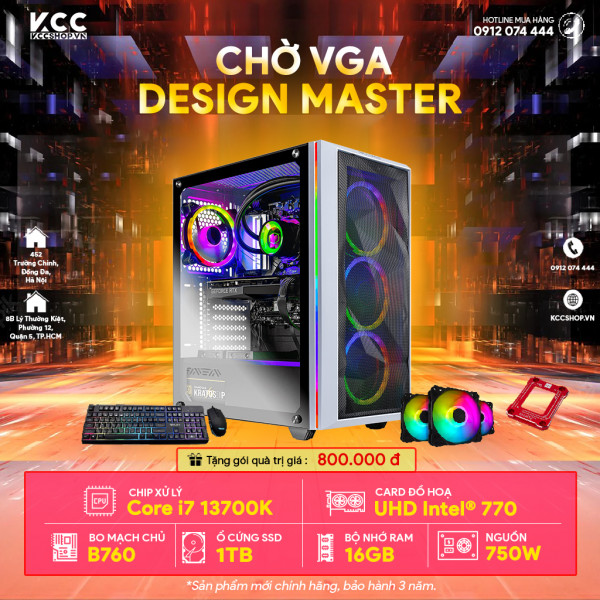 PC KCC Chờ VGA C67 (I7 13700K/ B760/ 16GB RAM/ 1TB SSD/ 750W)