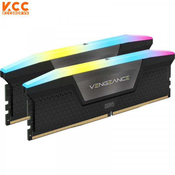 RAM DESKTOP CORSAIR VENGEANCE RGB 96GB (2x48GB) DDR5 DRAM 5600MHz C40 - Black (CMH96GX5M2B5600C40)