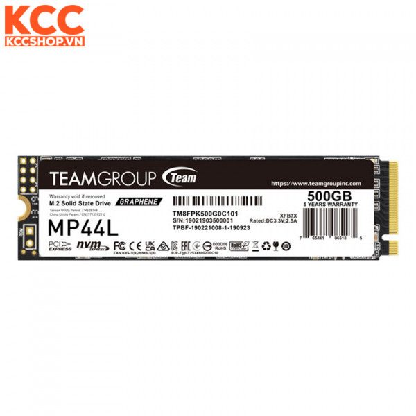 Ổ CỨNG SSD TEAMGROUP MP44L 500GB M.2 2280 PCIE 4.0X4 (TM8FPK500G0C101)