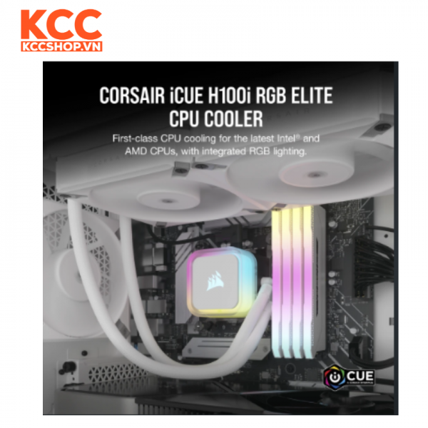 Tản nhiệt nước Corsair H100i RGB ELITE White (CW-9060078-WW)