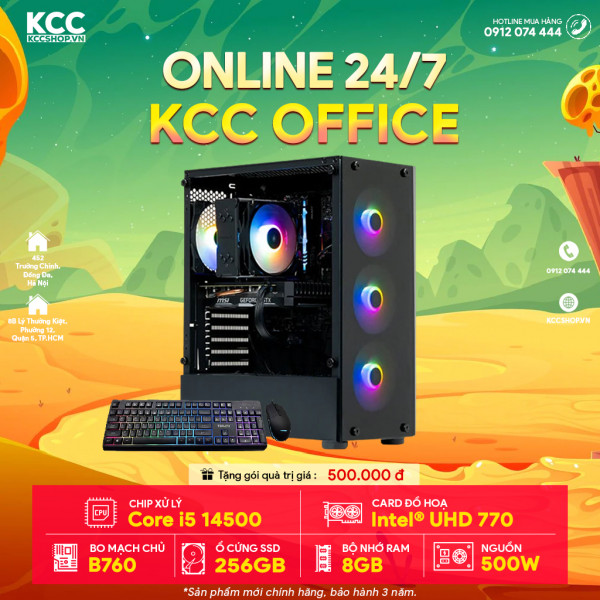 PC KCC Office C85 (I5 14500/ H610/ 8GB RAM/ 256GB SSD/ 500W)