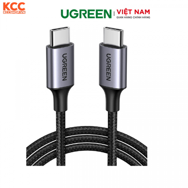 Cáp sạc nhanh Ugreen US261 USB 2.0 C M/M Round Cable Nickel Plating Aluminum Shell 1m (Gray Black)