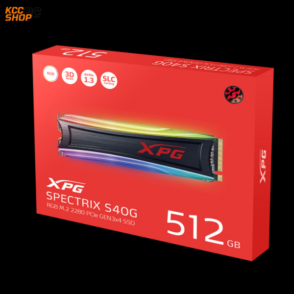 SSD ADATA XPG SPECTRIX S40G RGB 512GB M.2 2280 PCIe NVMe Gen 3×4 – (AS40G-512GT-C)