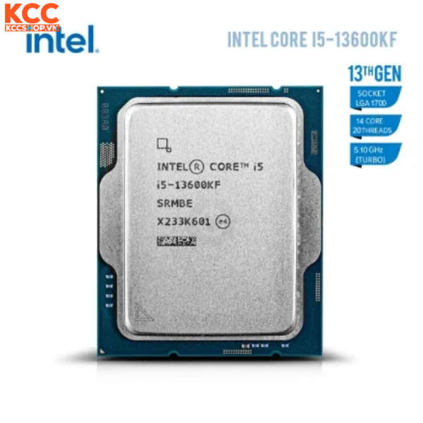 CPU Intel Core i5 13600KF Tray (3,50 Ghz, up to 5.10GHz, 14 Nhân 20 Luồng, 24 MB Cache, Raptor Lake S)