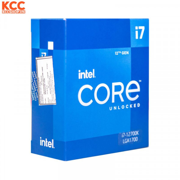 CPU Intel Core i7 12700K Box (5.00GHz, 12 Nhân 20 Luồng, 25M Cache, Alder Lake)