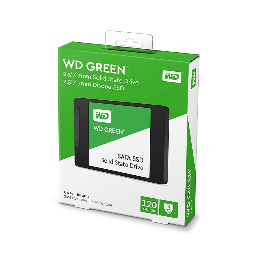 Ổ cứng SSD WD Green 120GB SATA 2.5 inch (Đọc 545MB/s – Ghi 430MB/s) – (WDS120G2G0A)