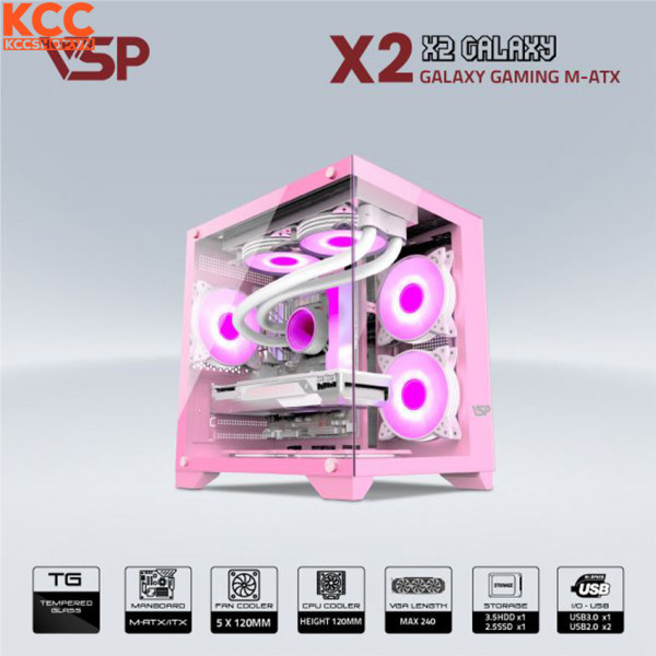 Vỏ Case VSP Aquanaut Pro Gaming X2 Galaxy Pink