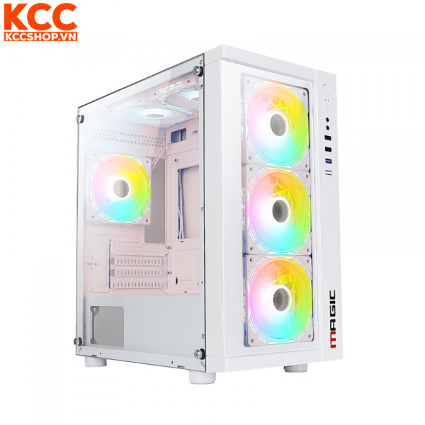 Vỏ case Magic GM-01 White Glass 4F (MATX)