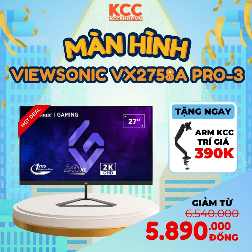 Màn hình máy tính Viewsonic VX2758A-2K-PRO-3 (27in / QHD / 240Hz / 1ms)