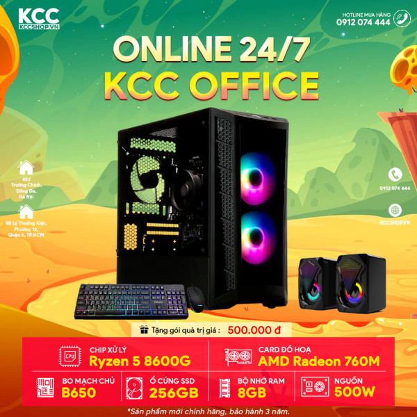 PC KCC Văn phòng C104 (R5 8600G / B650 / 8GB RAM / 256GB SSD / 500W)