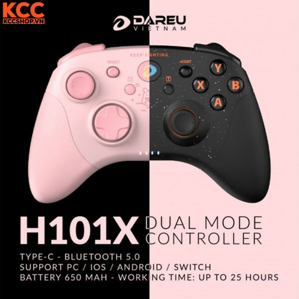 Tay cầm chơi game không dây DAREU H101X (Dual Mode: Type-C, Bluetooth)