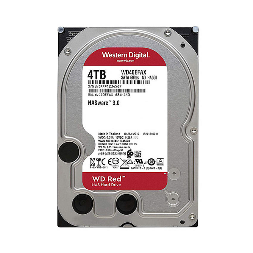 Ổ cứng HDD WD 4TB Red 3.5 inch 5400RPM, SATA3,256MB Cache (WD40EFAX)