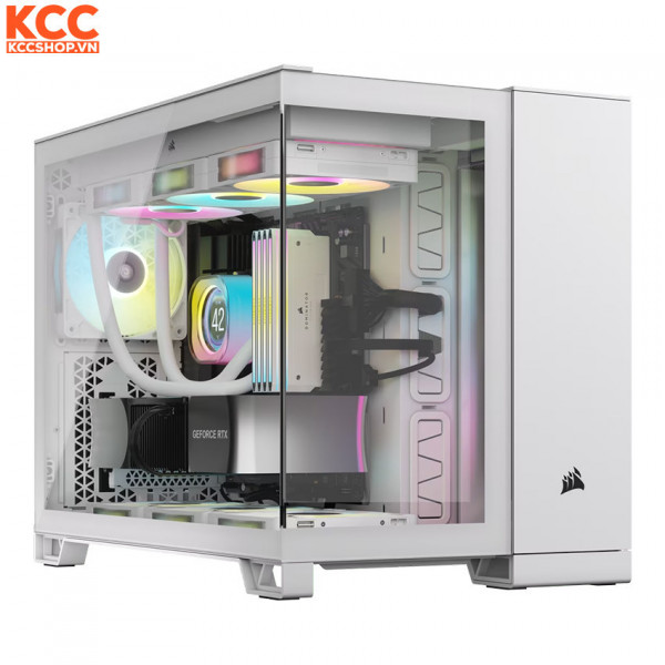 Vỏ case Corsair 2500X Tempered Glass mATX Mid-Tower White (CC-9011266-WW)