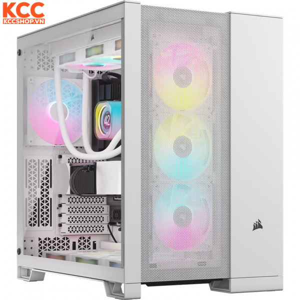 Vỏ case Corsair 6500D Airflow Tempered Glass Mid-Tower White (CC-9011260-WW)