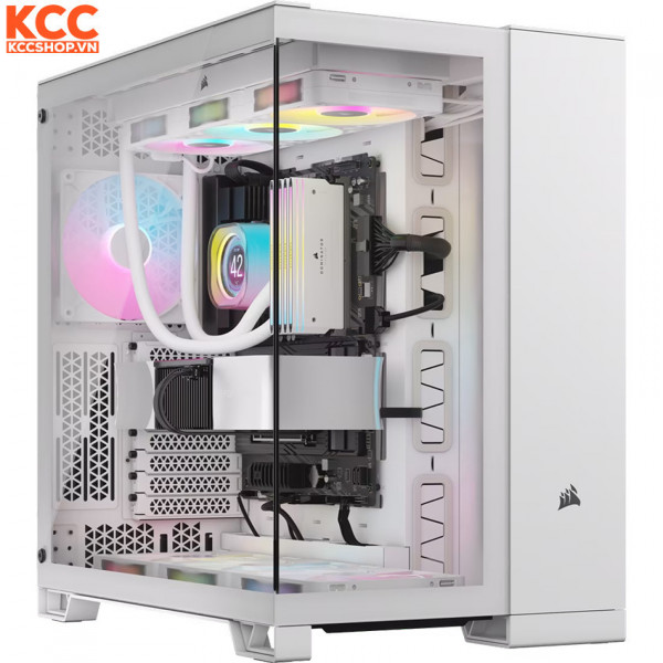 Vỏ case Corsair 6500X Tempered Glass Mid-Tower White (CC-9011258-WW)