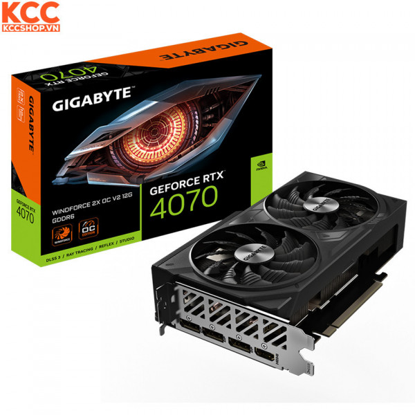 VGA Gigabyte GeForce RTX 4070 WINDFORCE 2X OC V2 12G (GV-N4070WF2OCV2-12GD)