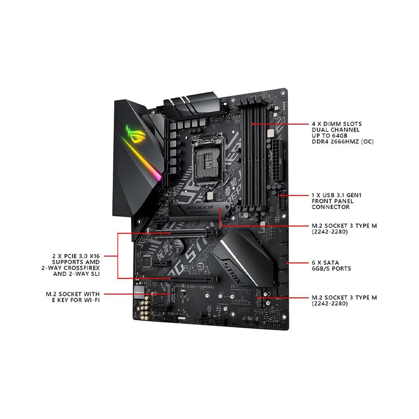 Mainboard ASUS ROG STRIX B365-F GAMING (Intel B365, Socket 1151, ATX, 4 khe RAM DDR4)