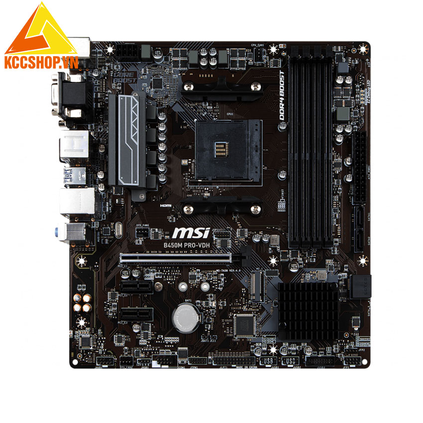 Mainboard B450M PRO-VDH (AMD B450, Socket AM4, m-ATX, 4 khe RAM DDR4)
