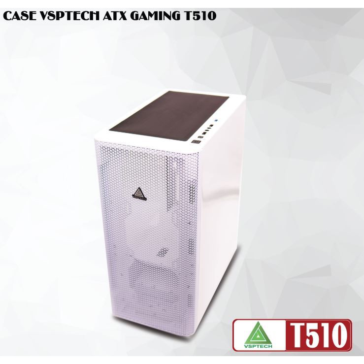 Case VSPTECH ATX Gaming T510 Trắng
