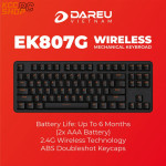 Bàn phím cơ không dây DAREU EK807G BLACK 87-KEYS (Blue/ Brown/ Red D switch)