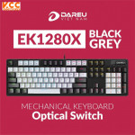 Bàn phím quang cơ Gaming DAREU EK1280X BLACK-GREY (Kháng nước, Optical switch, MULTI LED)