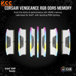 RAM DESKTOP CORSAIR VENGEANCE RGB 32GB (2x16GB) DDR5 DRAM 5200MHz C40 (CMH32GX5M2B5200C40W)