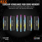 RAM DESKTOP CORSAIR VENGEANCE RGB 64GB (4x16GB) DDR5 DRAM 6200MHz C32 - Black (CMH64GX5M4B6200C32)