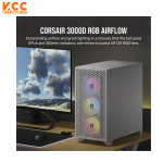 Case Corsair 3000D RGB AIRFLOW Mid-Tower PC Case - White ( CC-9011256-WW )