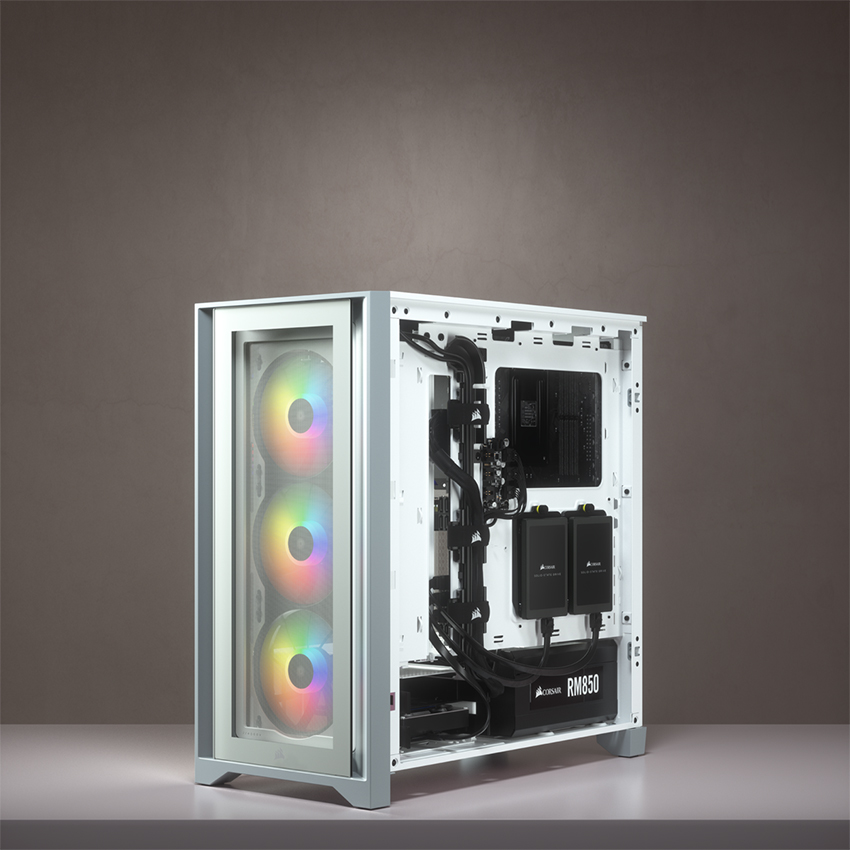 Vỏ máy tính Corsair iCUE 4000X RGB TG White – CC-9011205-WW