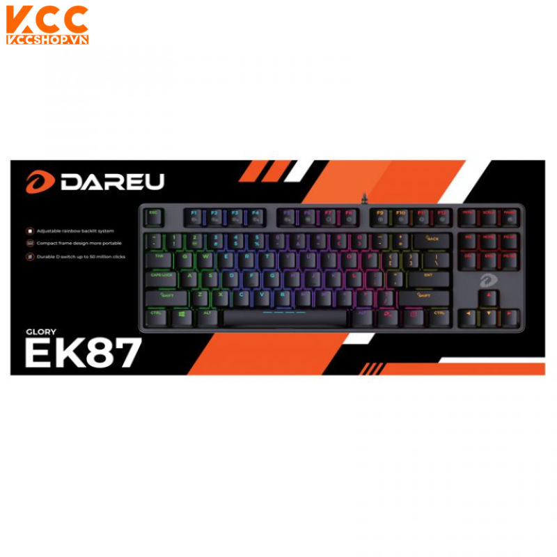 Bàn phím cơ Gaming DAREU EK87 - Black